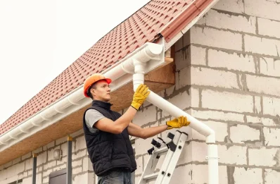 Pose et remplacement de gouttières à la Neuve-Grange